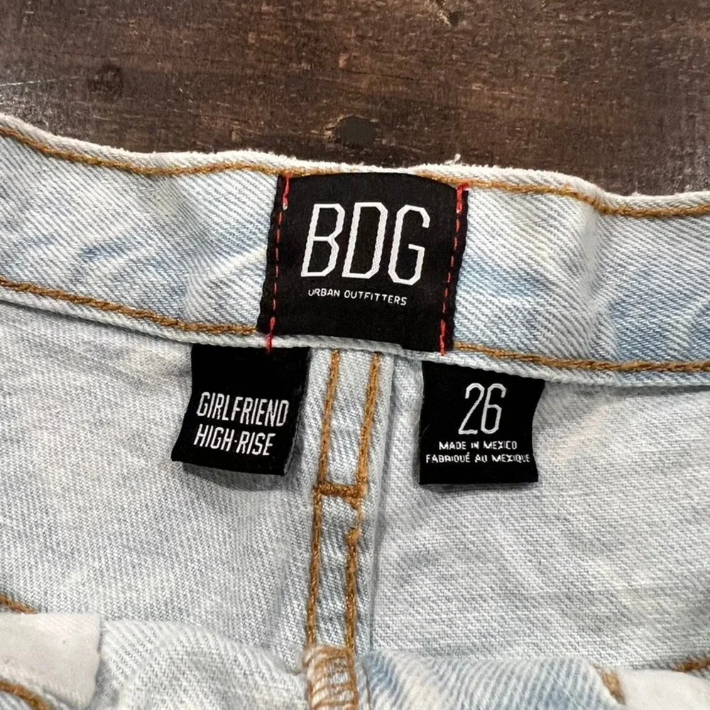 BDG Distressed High Rise Girlfriend Jean Short